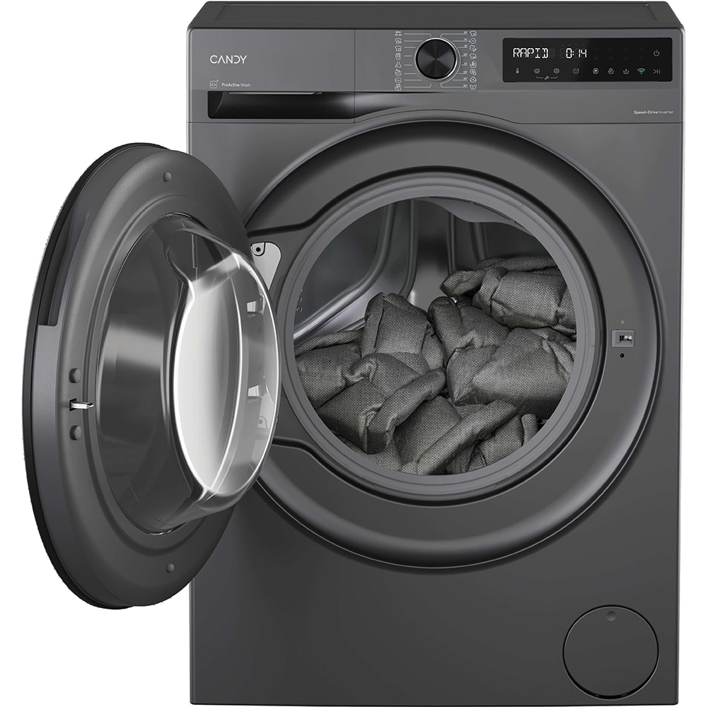 Masina de spalat rufe frontala CANDY ProWash 550 BP 49SBL8G-S, Steam, 9 kg, 1400rpm, Clasa A, Wi-Fi, antracit