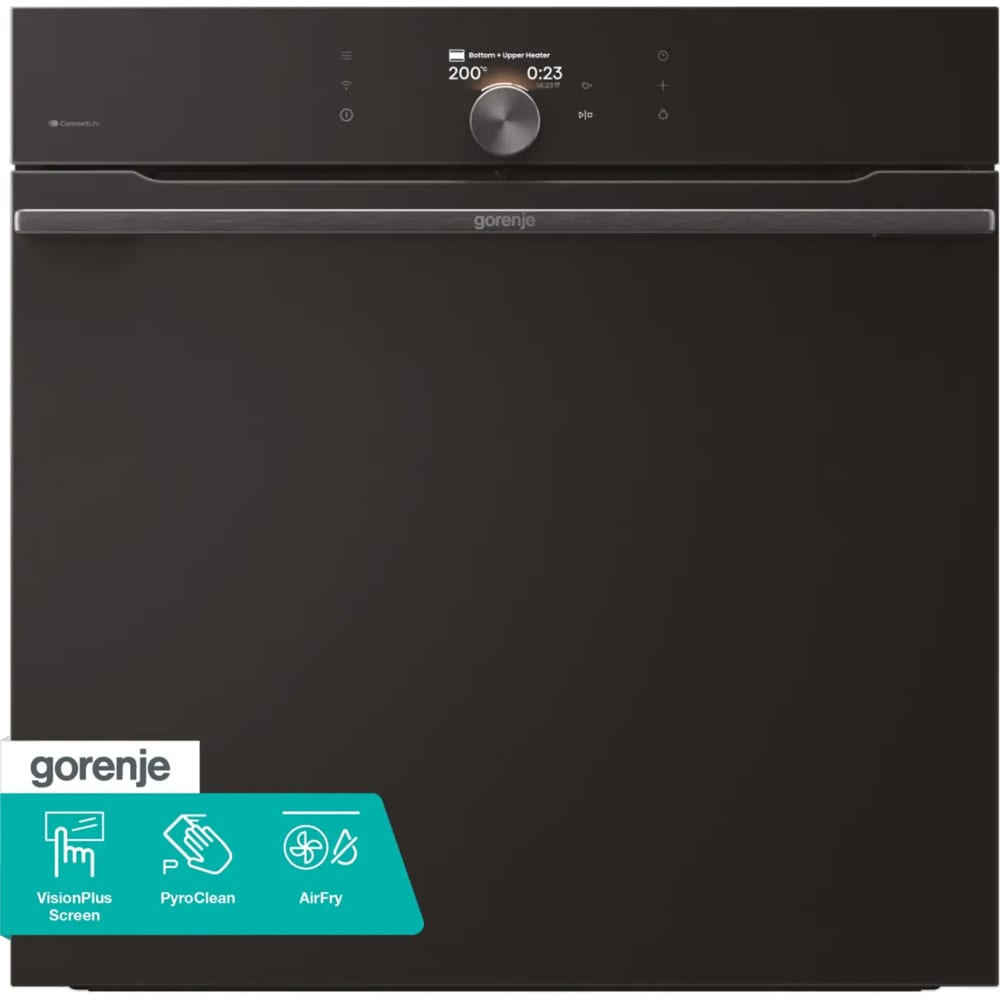 Cuptor incorporabil GORENJE BP6138B, Electric, Autocuratare pirolitica, 77 l, Clasa A+, Wi-Fi, negru