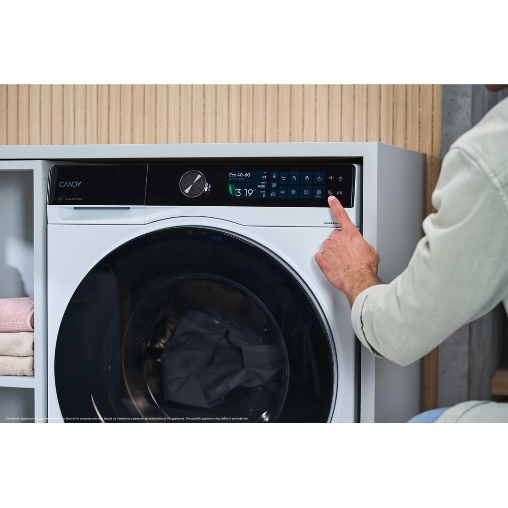 Masina de spalat rufe frontala CANDY BQ 410BL10U-S, Steam, Wi-Fi, 10 kg, 1400rpm, Clasa A, alb