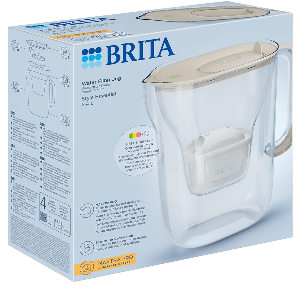 Cana filtranta BRITA Style Essential Maxtra Pro BR1057792, 2.4l, bej-transparent