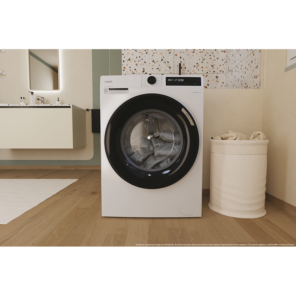 Masina de spalat rufe frontala slim CANDY BR 48SBL6-S, ProActive Wash, 8 kg, 1400rpm, Clasa A, Wi-Fi, alb