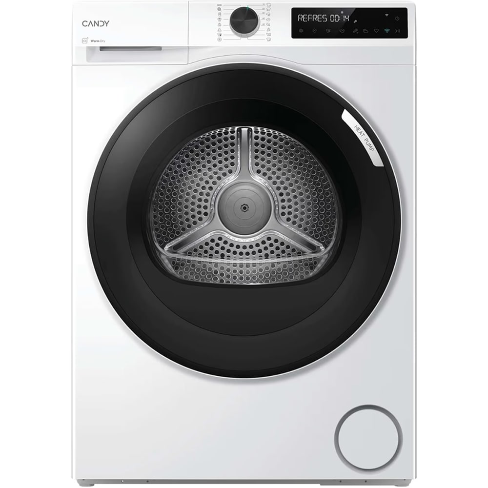Uscator de rufe CANDY BR 9N2BX-S, Pompa de caldura, 9 kg, 15 programe, Clasa D, Wi-Fi, alb