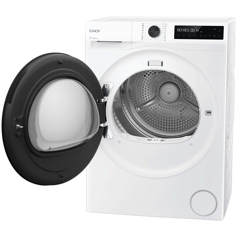 Uscator de rufe CANDY BR 9N2BX-S, Pompa de caldura, 9 kg, 15 programe, Clasa D, Wi-Fi, alb