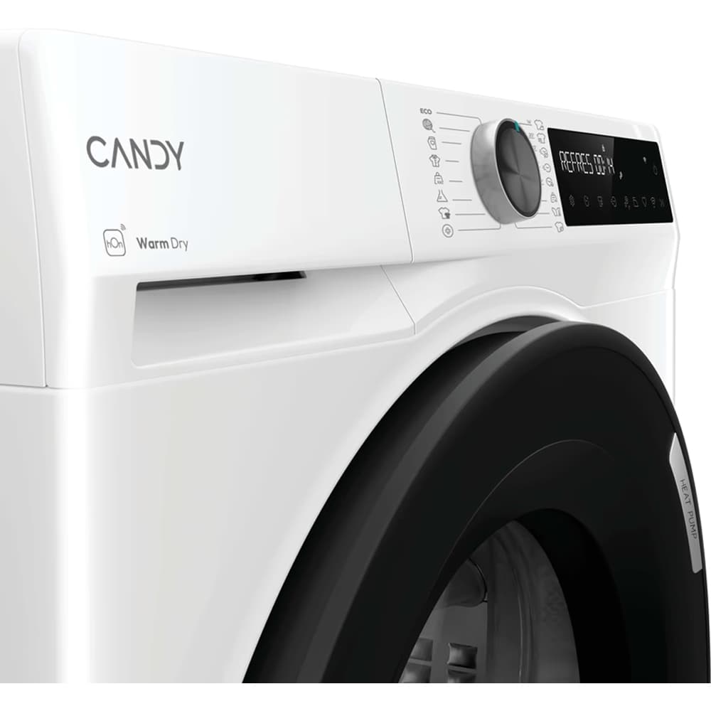 Uscator de rufe CANDY BR 9N2BX-S, Pompa de caldura, 9 kg, 15 programe, Clasa D, Wi-Fi, alb