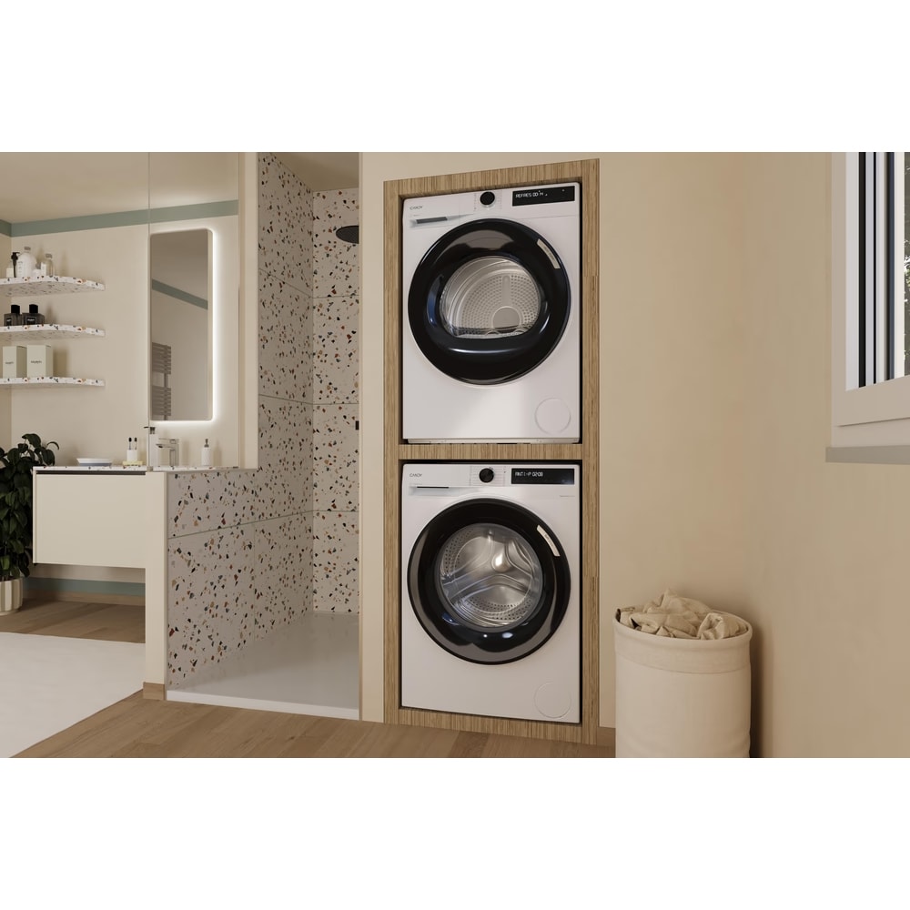 Uscator de rufe CANDY BR 9N2BX-S, Pompa de caldura, 9 kg, 15 programe, Clasa D, Wi-Fi, alb