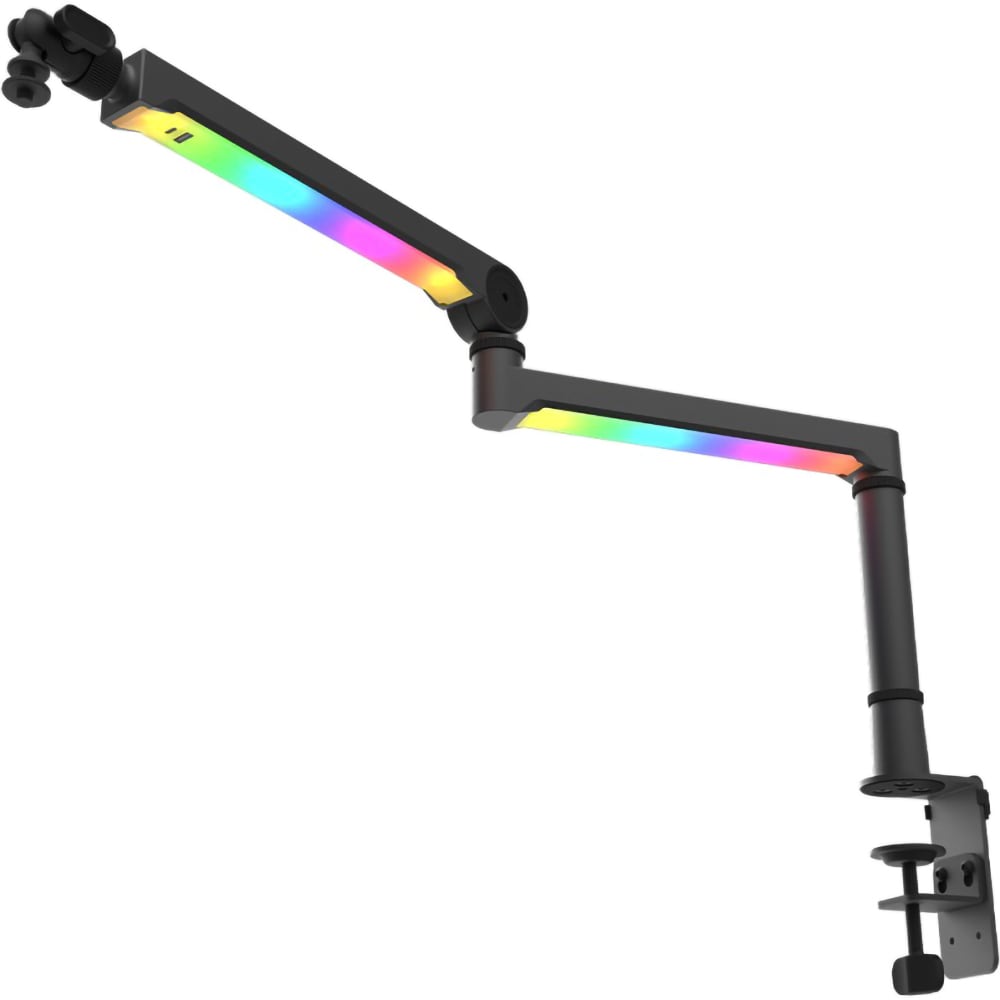 Brat de microfon AQIRYS Cassini, RGB, negru