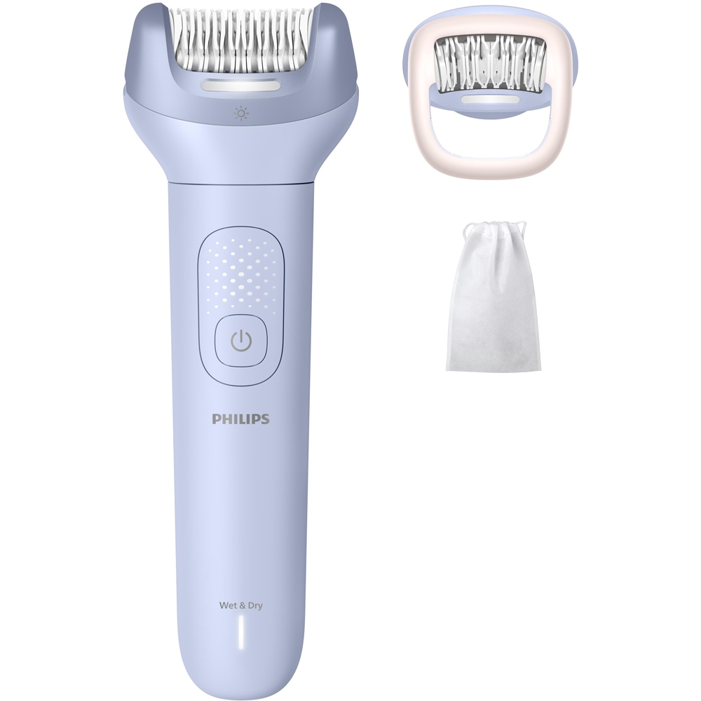 Epilator PHILIPS Seria 8000 BRE708/00, 32 pensete, 2 viteze, 2 accesorii, acumulator, mov