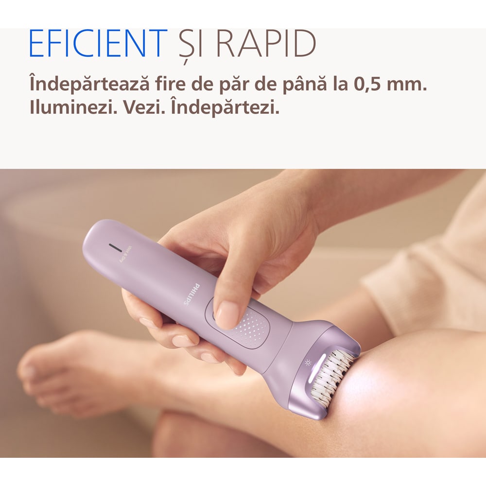 Epilator PHILIPS Seria 9000 BRE728/00, 32 pensete, 2 viteze, 8 accesorii, acumulator, mov