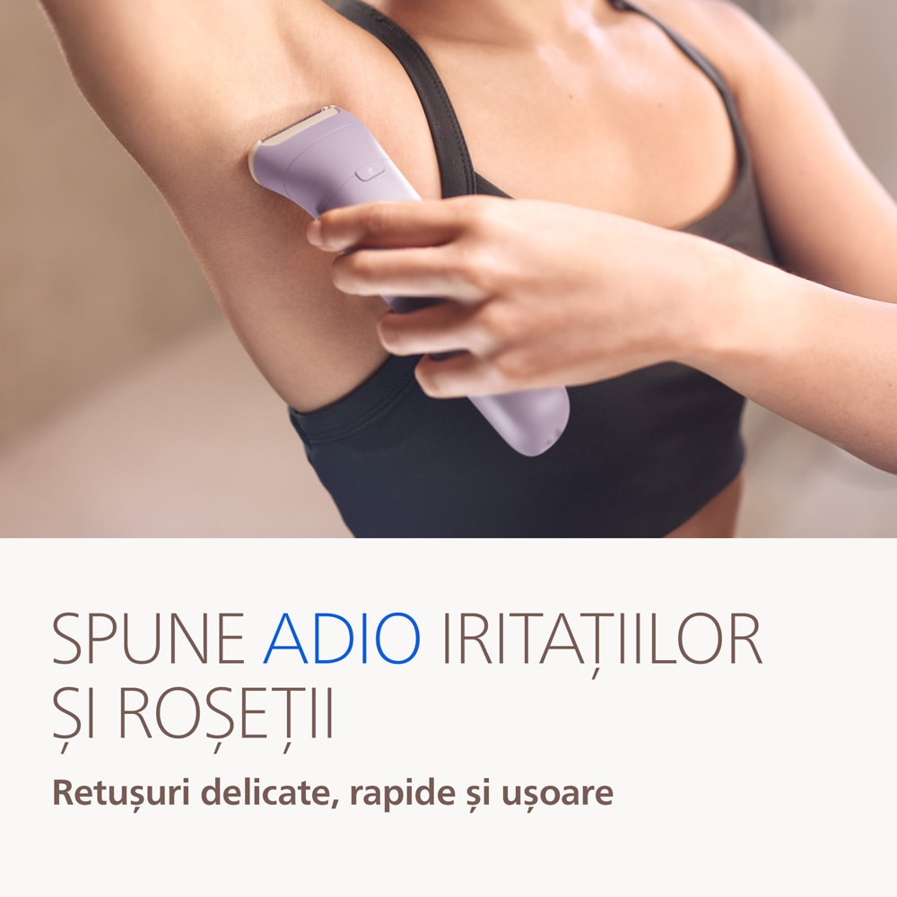 Epilator PHILIPS Seria 9000 BRE728/00, 32 pensete, 2 viteze, 8 accesorii, acumulator, mov