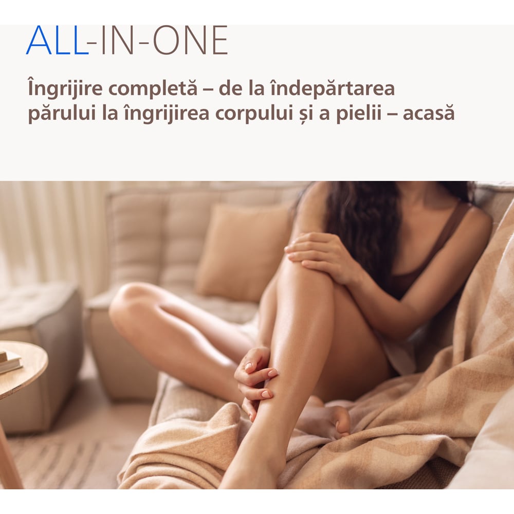 Aparat de ras pentru femei PHILIPS Seria 9900 BRE748/00, 2 viteze, 7 accesorii, acumulator, gri