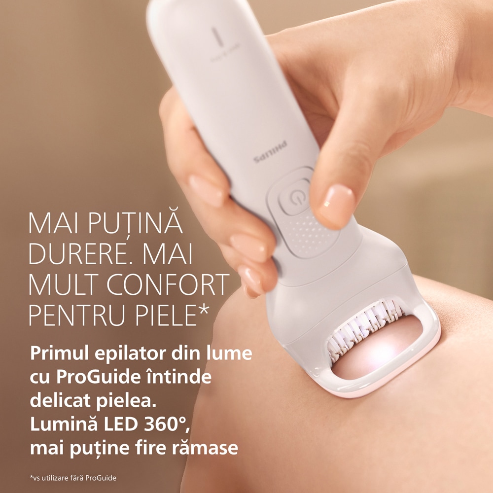Epilator PHILIPS Seria 9900 BRE750/00, 32 pensete, 2 viteze, 10 acesorii, acumulator, gri