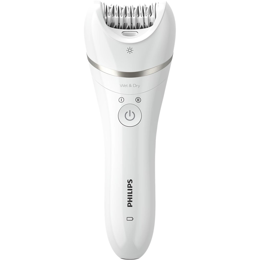 Epilator PHILIPS Seria 9000 BRE770/92, 32 pensete, 2 viteze, 6 accesorii, acumulator, alb