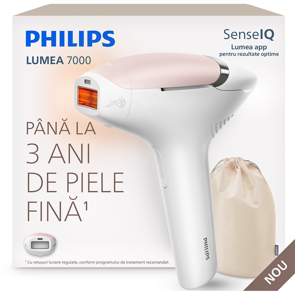 Epilator IPL PHILIPS Lumea 7000 BRI930/00, 500.000 de impulsuri, 1 accesoriu, roz
