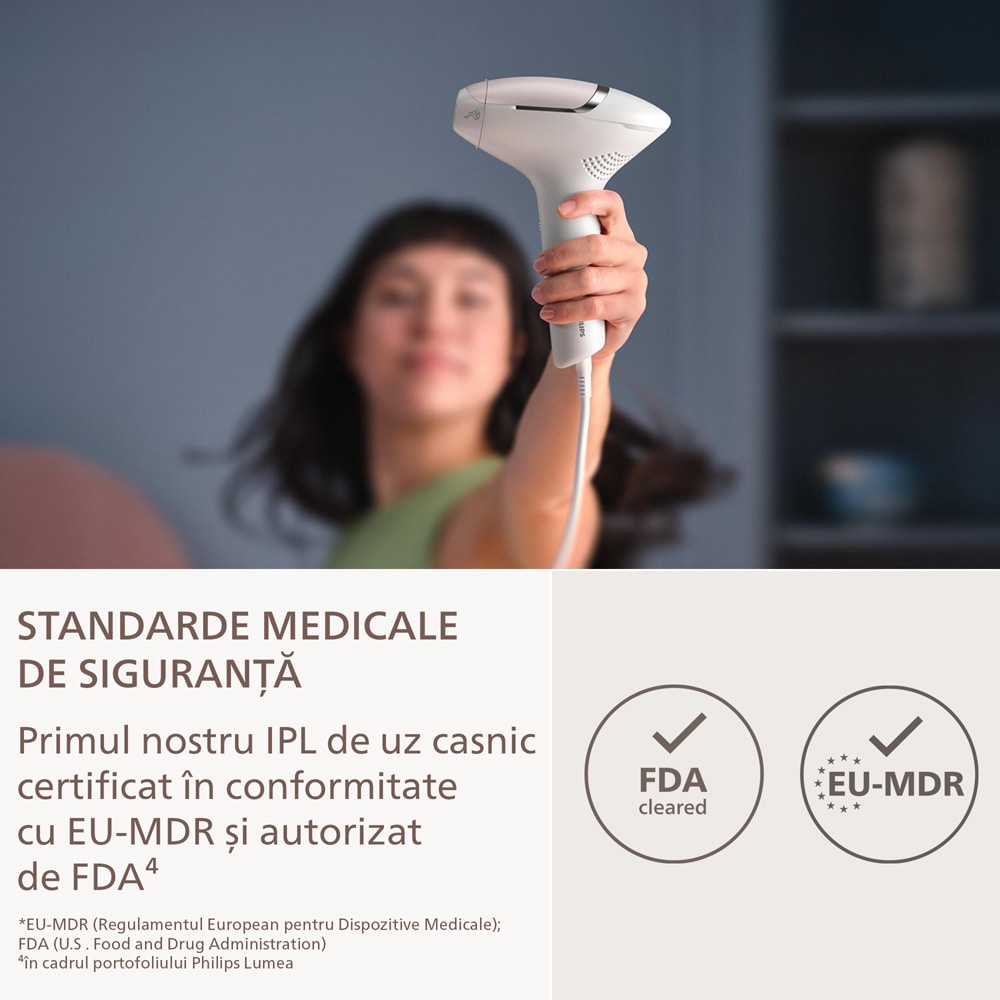 Epilator IPL PHILIPS Lumea 7000 BRI930/00, 500.000 de impulsuri, 1 accesoriu, roz