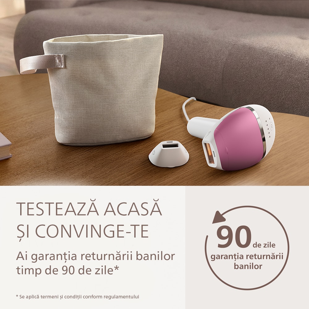Epilator IPL PHILIPS Lumea 8000 BRI934/00, 500.000 de impulsuri, 2 accesorii, roz