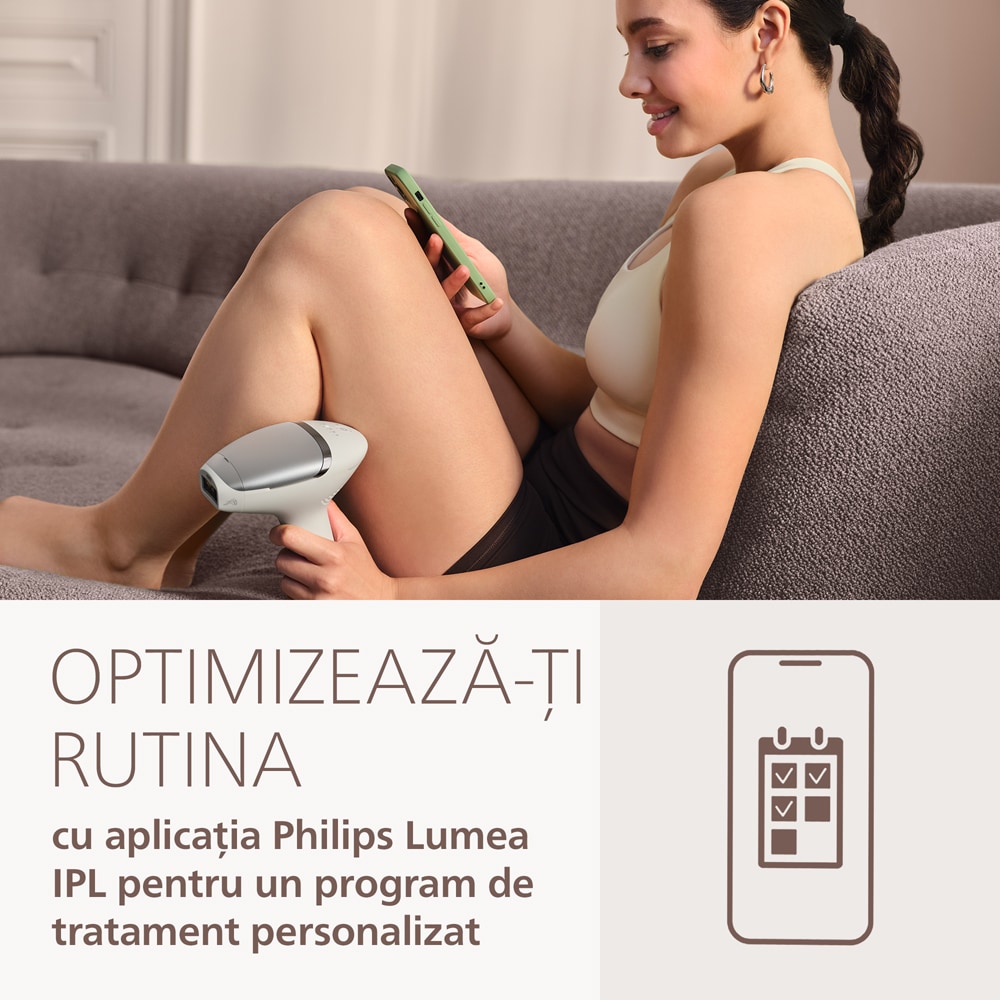 Epilator IPL PHILIPS Lumea 9000 BRI936/00, 500.000 de impulsuri, 3 accesorii, alb