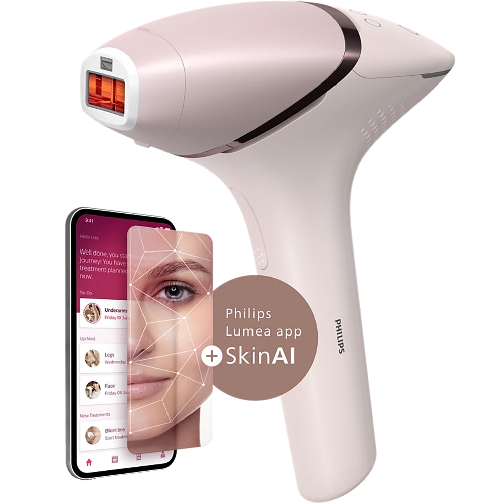 Epilator IPL PHILIPS Lumea Seria 9000 BRI953/02, 450.000 impulsuri, 3 accesorii, roz
