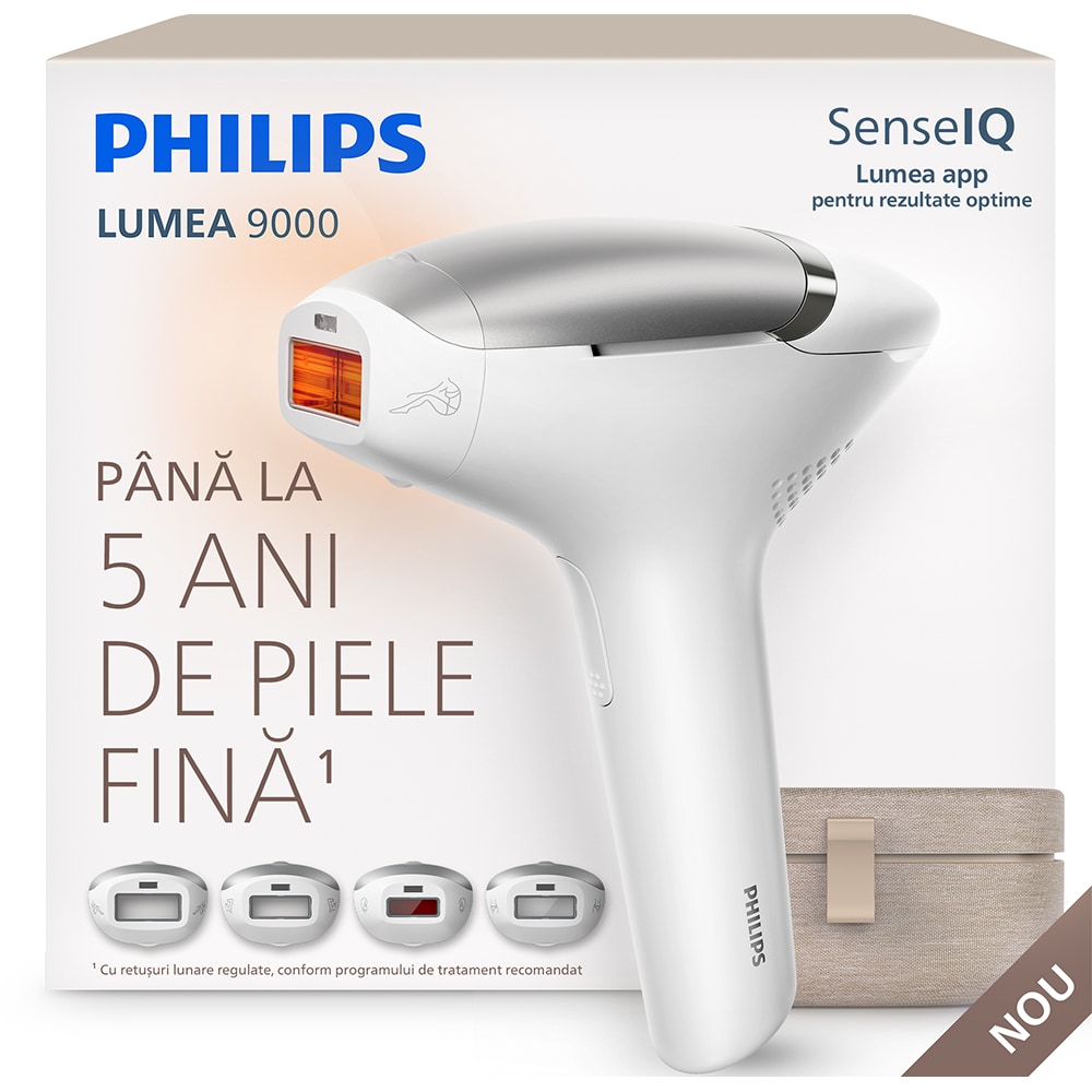 Epilator IPL PHILIPS Lumea Seria 9000 BRI983/00, 500.000 de impulsuri, 4 accesorii, roz