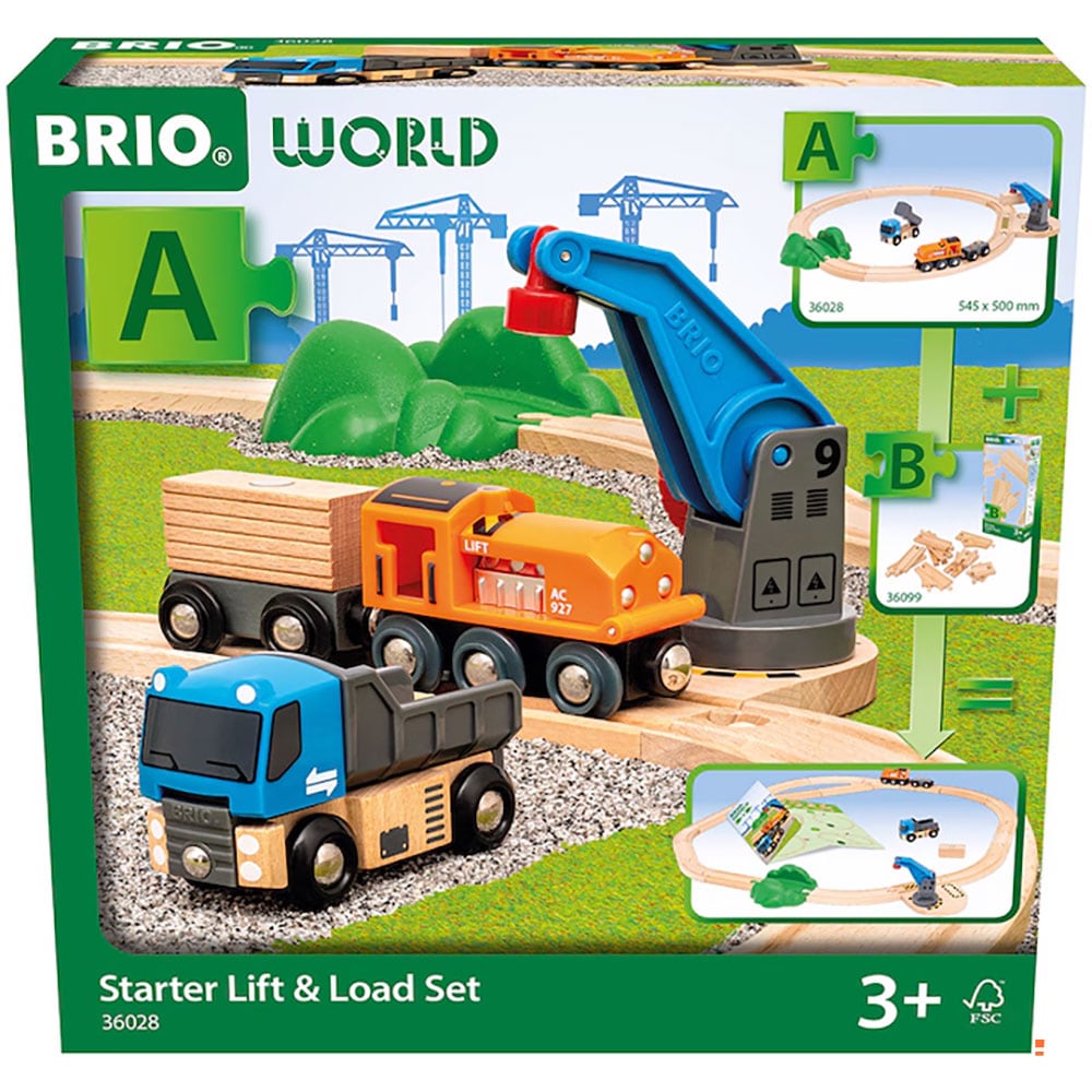 Set BRIO Vehicule de transport ridicare si incarcare marfa BRIO0288, 3 anii+, multicolor
