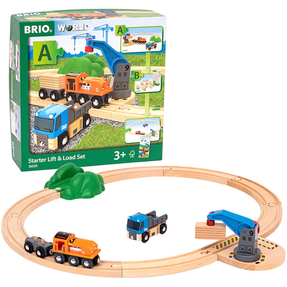 Set BRIO Vehicule de transport ridicare si incarcare marfa BRIO0288, 3 anii+, multicolor