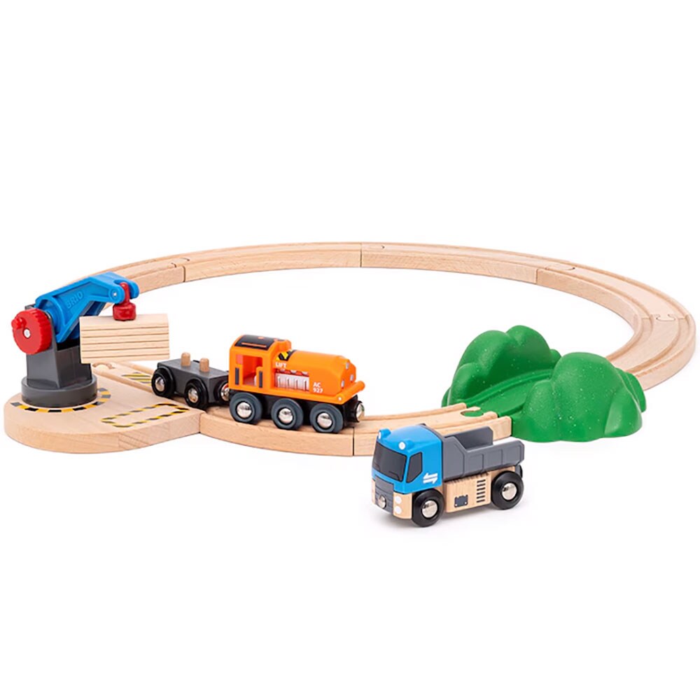 Set BRIO Vehicule de transport ridicare si incarcare marfa BRIO0288, 3 anii+, multicolor