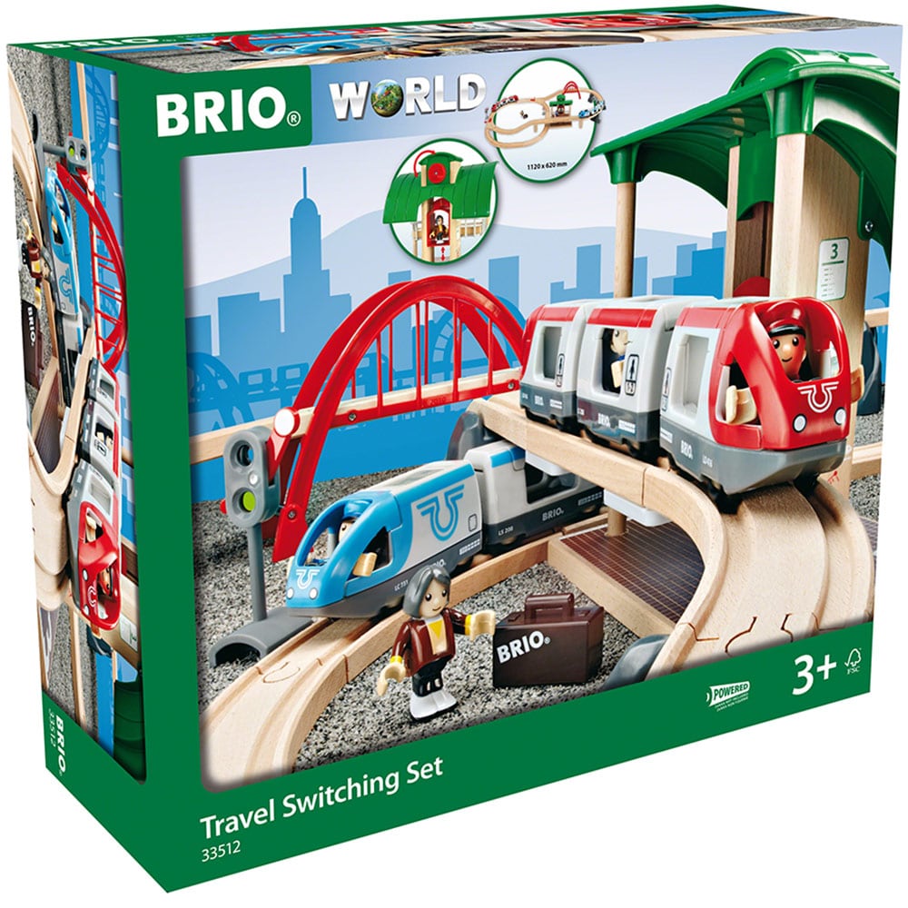 Set trenulet BRIO Cu statie de legatura BRIO5125, 3 ani+, multicolor