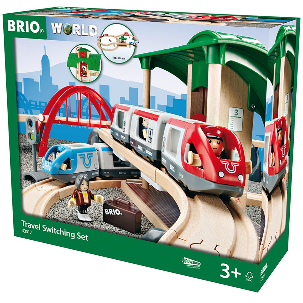 Set trenulet BRIO Cu statie de legatura BRIO5125, 3 ani+, multicolor