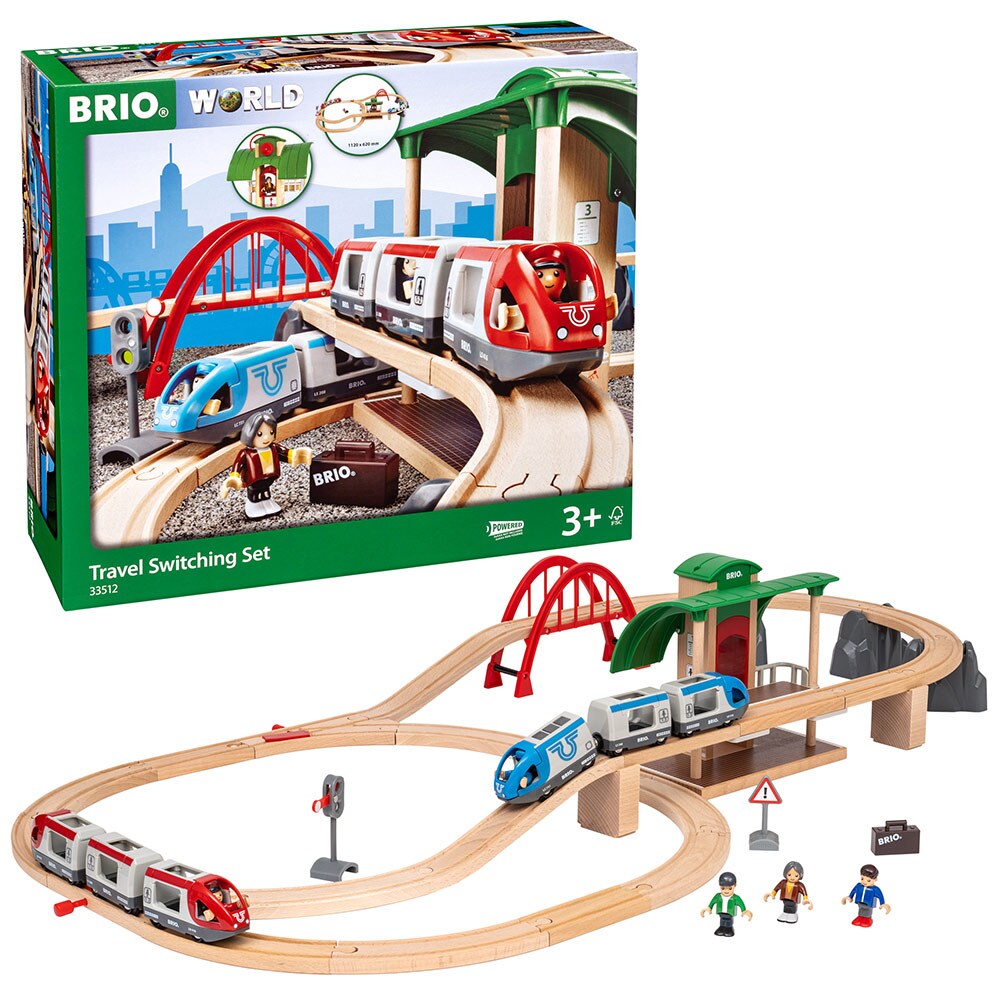 Set trenulet BRIO Cu statie de legatura BRIO5125, 3 ani+, multicolor