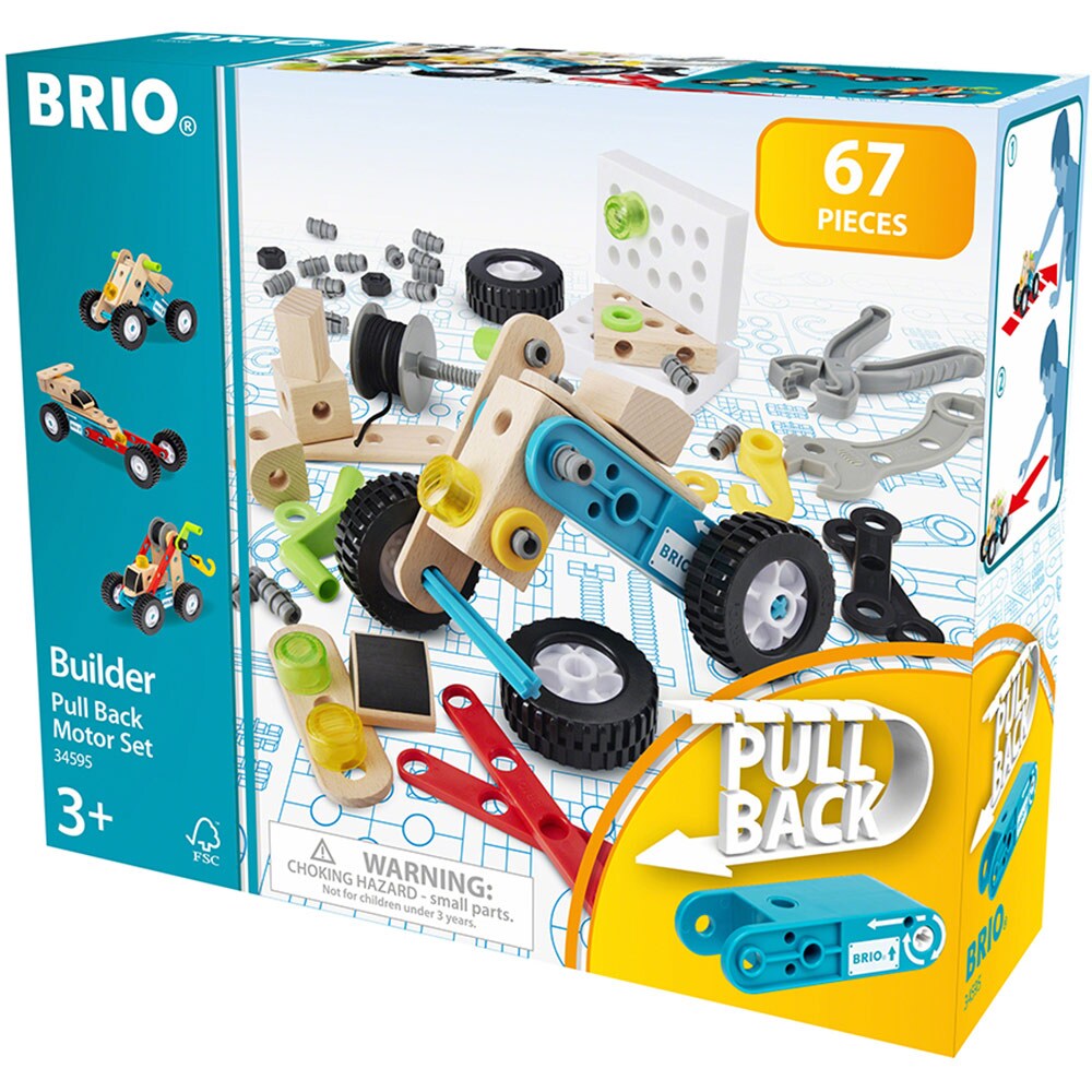 Jucarie de rol BRIO Builder pull back motor set BRIO5957, 3 ani+, multicolor