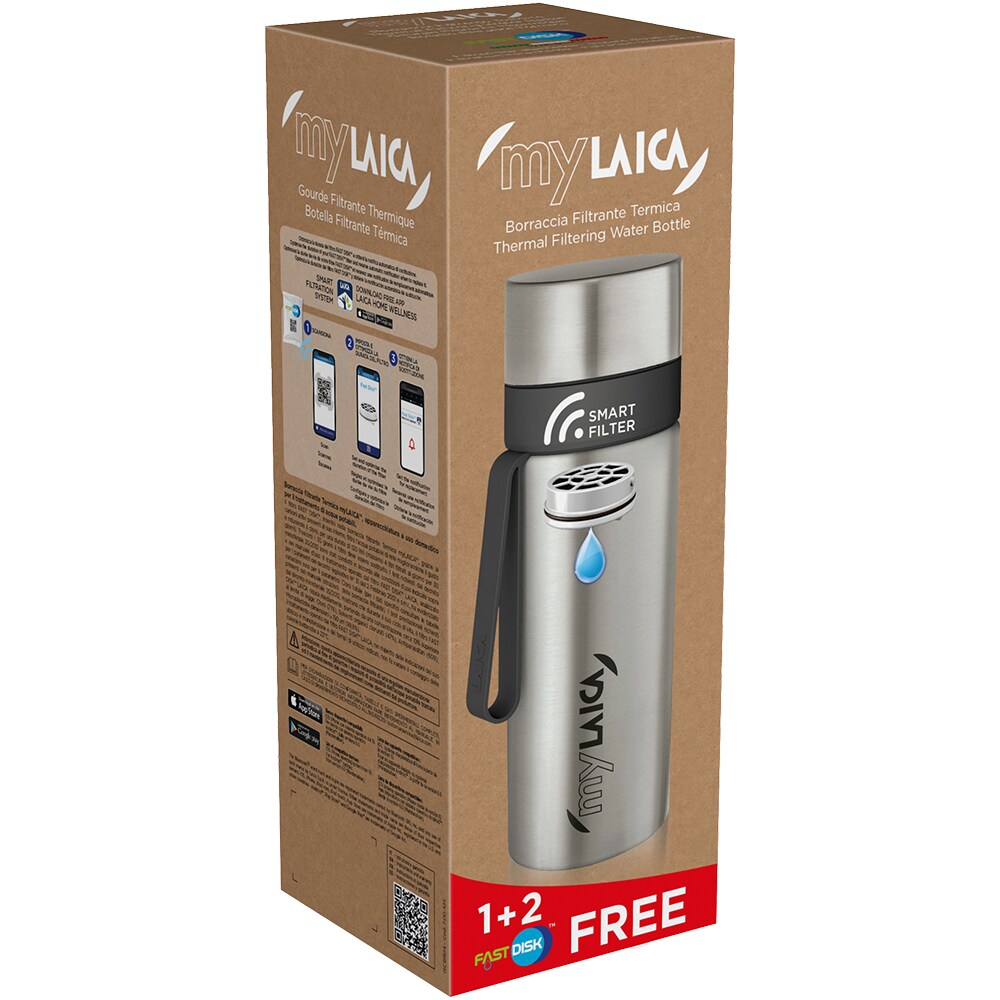 Termos filtrant LAICA BRK80A01, 0.6l, argintiu-negru