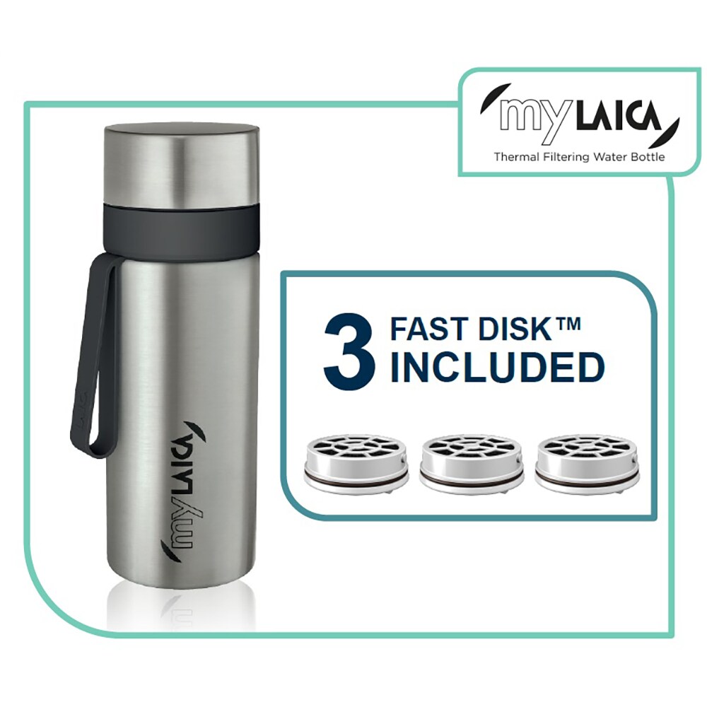 Termos filtrant LAICA BRK80A01, 0.6l, argintiu-negru