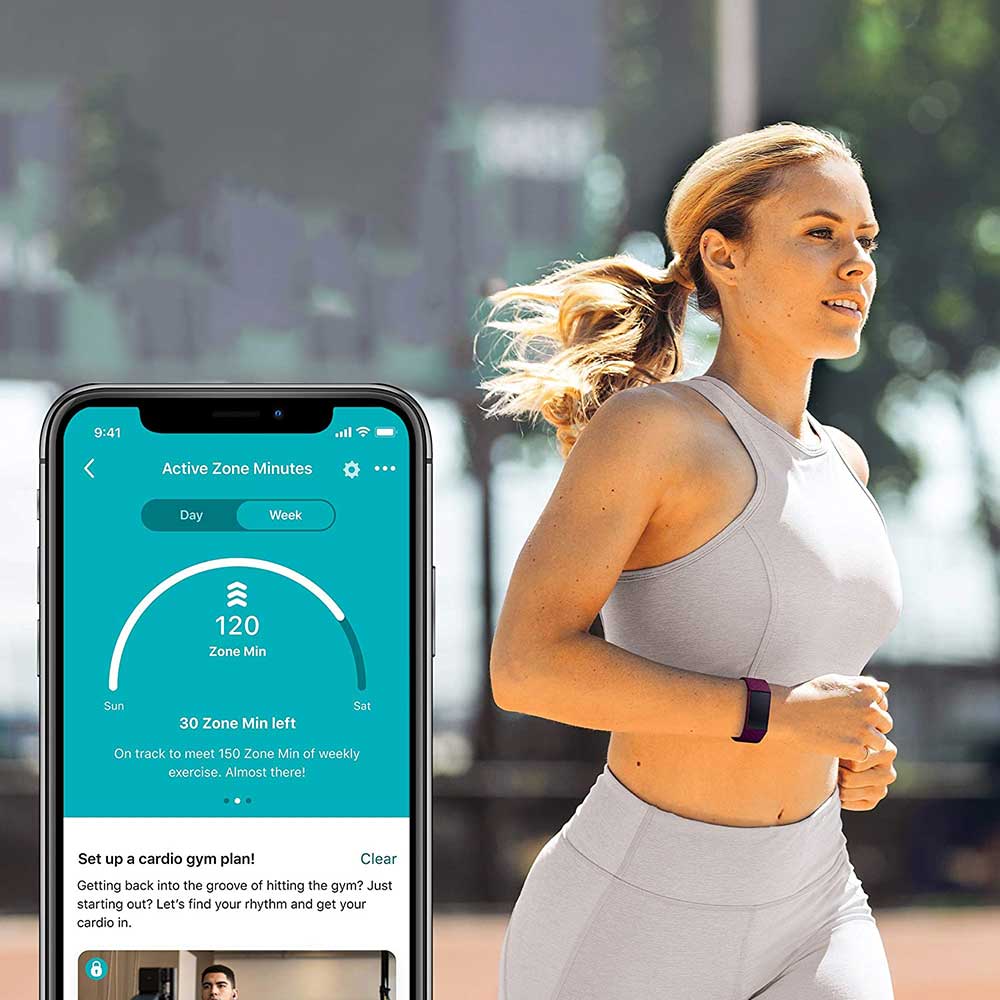 Bratara fitness FITBIT Charge 4, Android/iOS, Rosewood