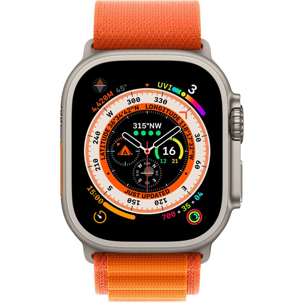 Bratara pentru APPLE Watch 49mm Orange Alpine Loop - Medium, MQE03ZM/A