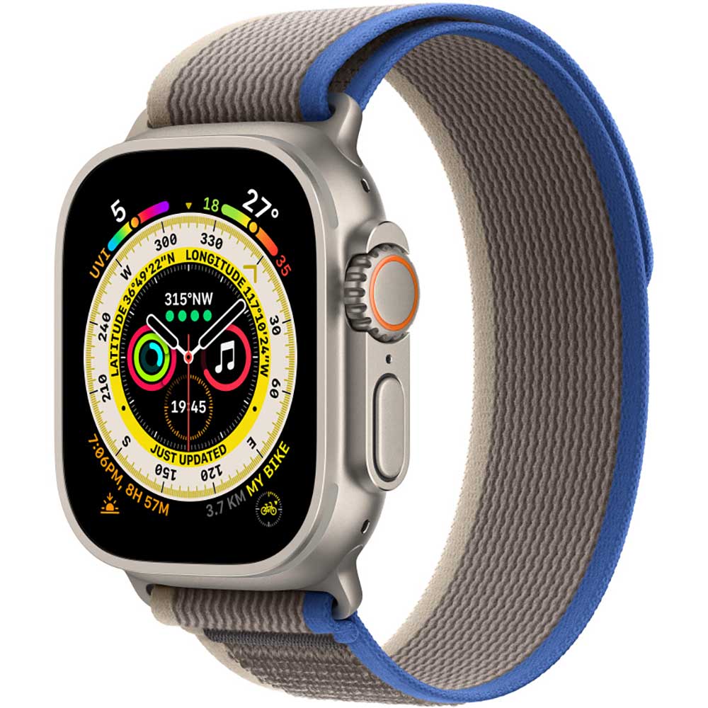 Bratara pentru APPLE Watch 49mm Blue/Gray Trail Loop - S/M, MQEJ3ZM/A