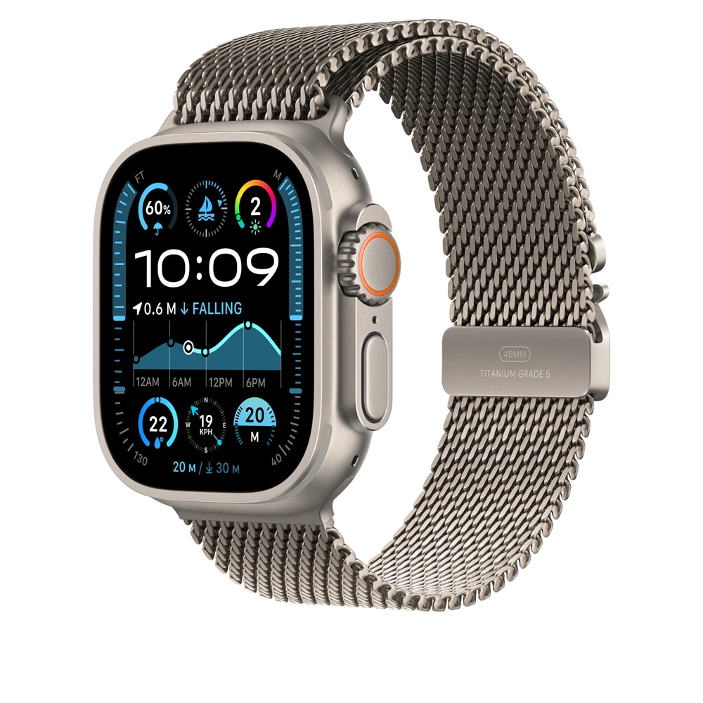 Bratara pentru APPLE Watch 49mm Natural Titanium Milanese Loop - Large, MXKE3ZM/A