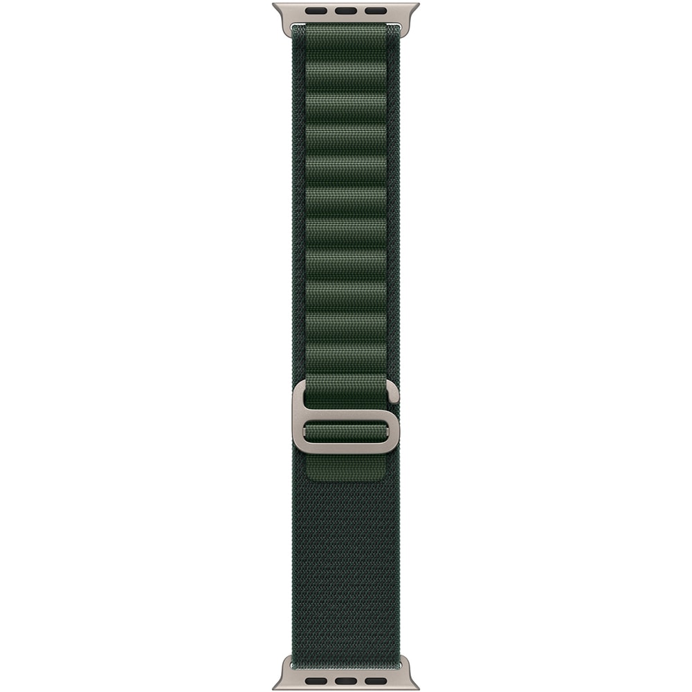 Bratara pentru APPLE Watch 49mm Dark Green Alpine Loop Medium Natural Titanium Finish, MXMV3ZM/A