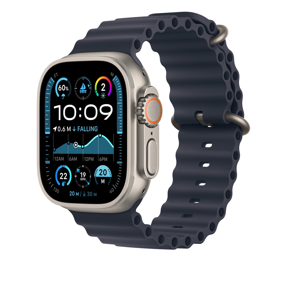 Bratara pentru APPLE Watch 49mm Navy Oceanband - Natural Titanium Finish, MXTH3ZM/A