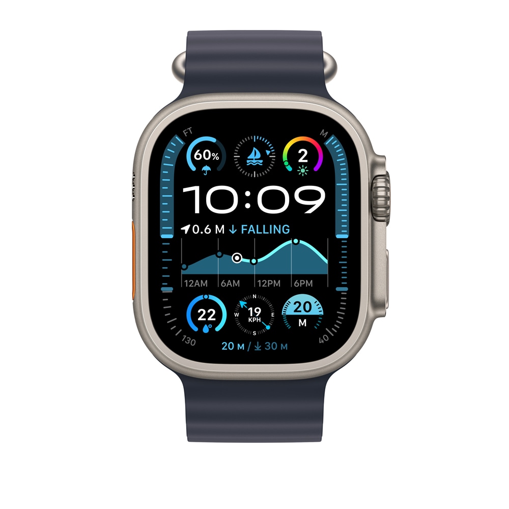 Bratara pentru APPLE Watch 49mm Navy Oceanband - Natural Titanium Finish, MXTH3ZM/A