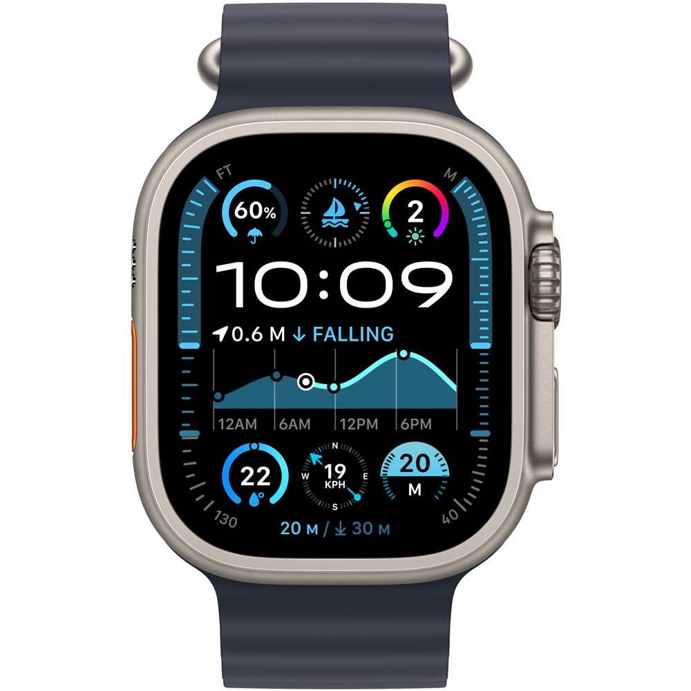 Bratara pentru APPLE Watch 49mm Navy Ocean Band Extension Natural Titanium Finish, MXTJ3ZM/A