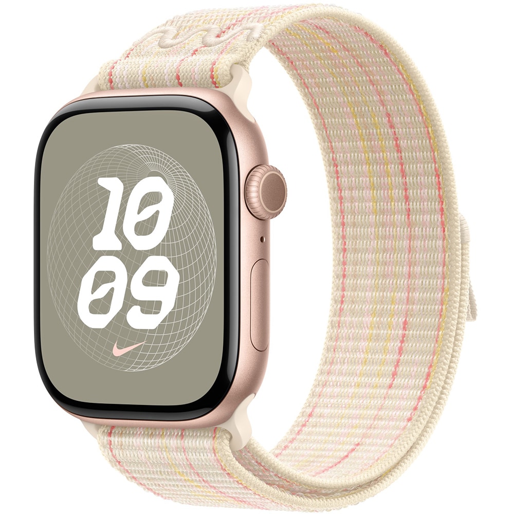 Bratara pentru APPLE Watch 46mm Sport Loop Starlight/Pink Nike, MYJE3ZM/A
