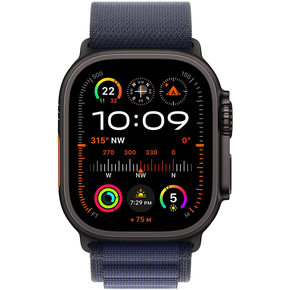 Bratara pentru APPLE Watch 49mm Navy Alpine Loop Large Black Titanium Finish, MYPY3ZM/A