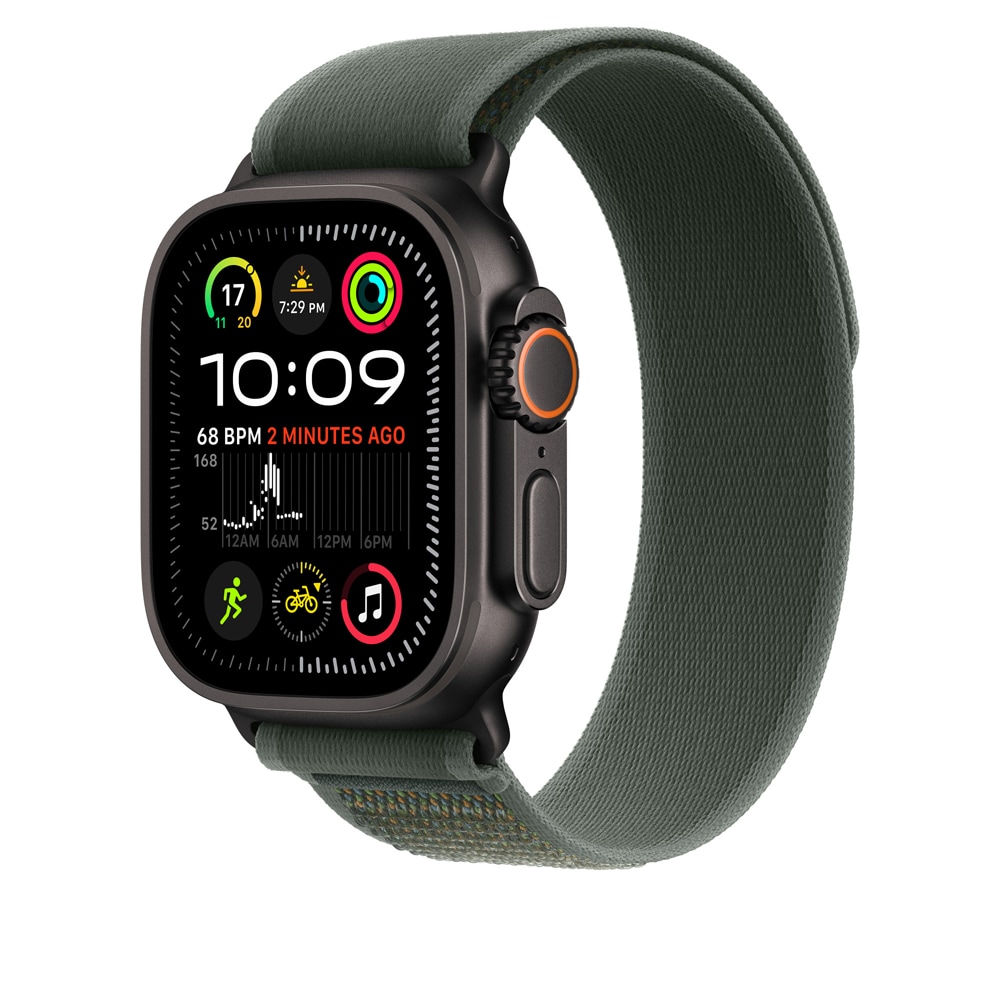Bratara pentru APPLE Watch 49mm Green Trail Loop - S/M - Black Titanium Finish, MYQ33ZM/A
