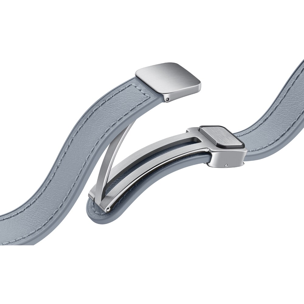 Bratara D-Buckle Hybrid Eco-Leather Band (Slim, Small/Medium) pentru SAMSUNG Galaxy Watch6, ET-SHR93SLEGEU, Blue