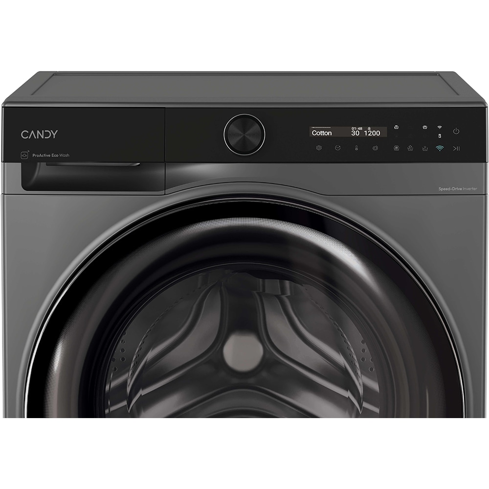 Masina de spalat rufe frontala slim CANDY BS 48SB6G-S, ProActive EcoWash, 8 kg, 1400rpm, Clasa A, Wi-Fi, antracit