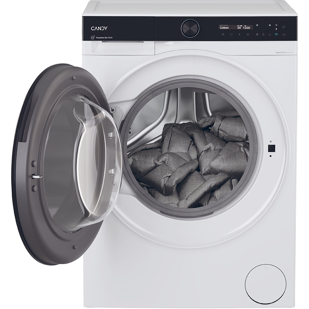 Masina de spalat rufe frontala slim CANDY BS 48SB6-S, ProActive EcoWash, 8 kg, 1400rpm, Clasa A, Wi-Fi, alb