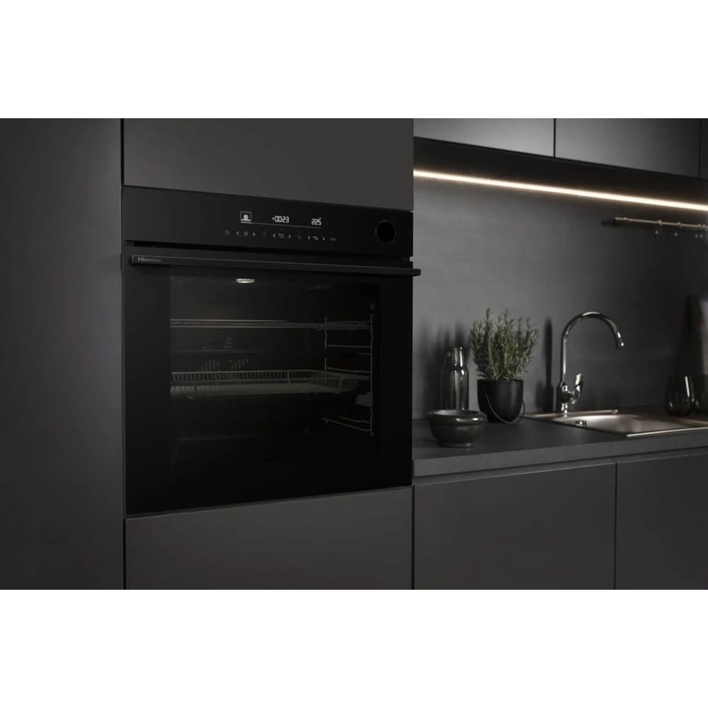 Cuptor incorporabil HISENSE BSA6634PBG8, Electric, Autocuratare pirolitica, 77 l, Clasa A+, Wi-Fi, negru