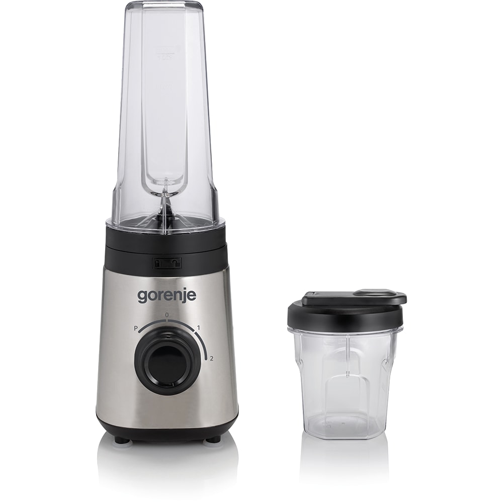 Mini blender GORENJE BSM600E, 0.6l, 320W, 2 trepte viteza, argintiu-negru