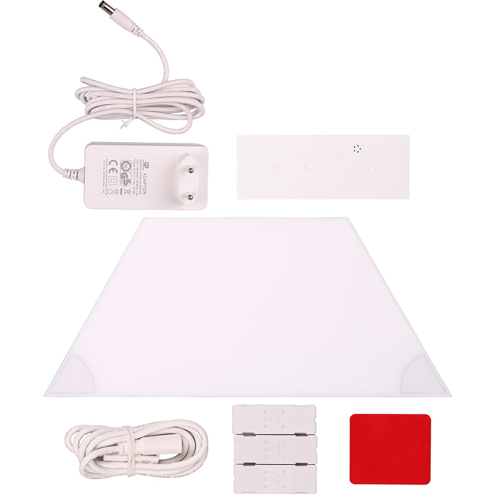 Kit panouri luminoase LED modulare Smart Myria Trapezoidal MY2277-10, RGBW, Wi-Fi, 565lm, senzor muzica, aplicatie TUYA, compatibil iOS/Android, Apple HomeKit/Google Home/Amazon Alexa, 10 bucati