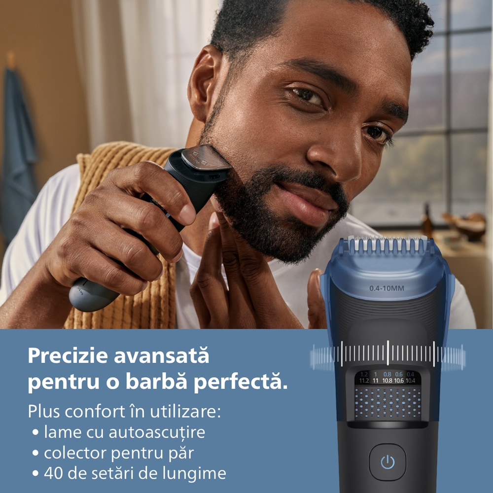 Aparat de tuns barba PHILIPS Series 5000 BT5780/15, acumulator, autonomie 100 min, negru