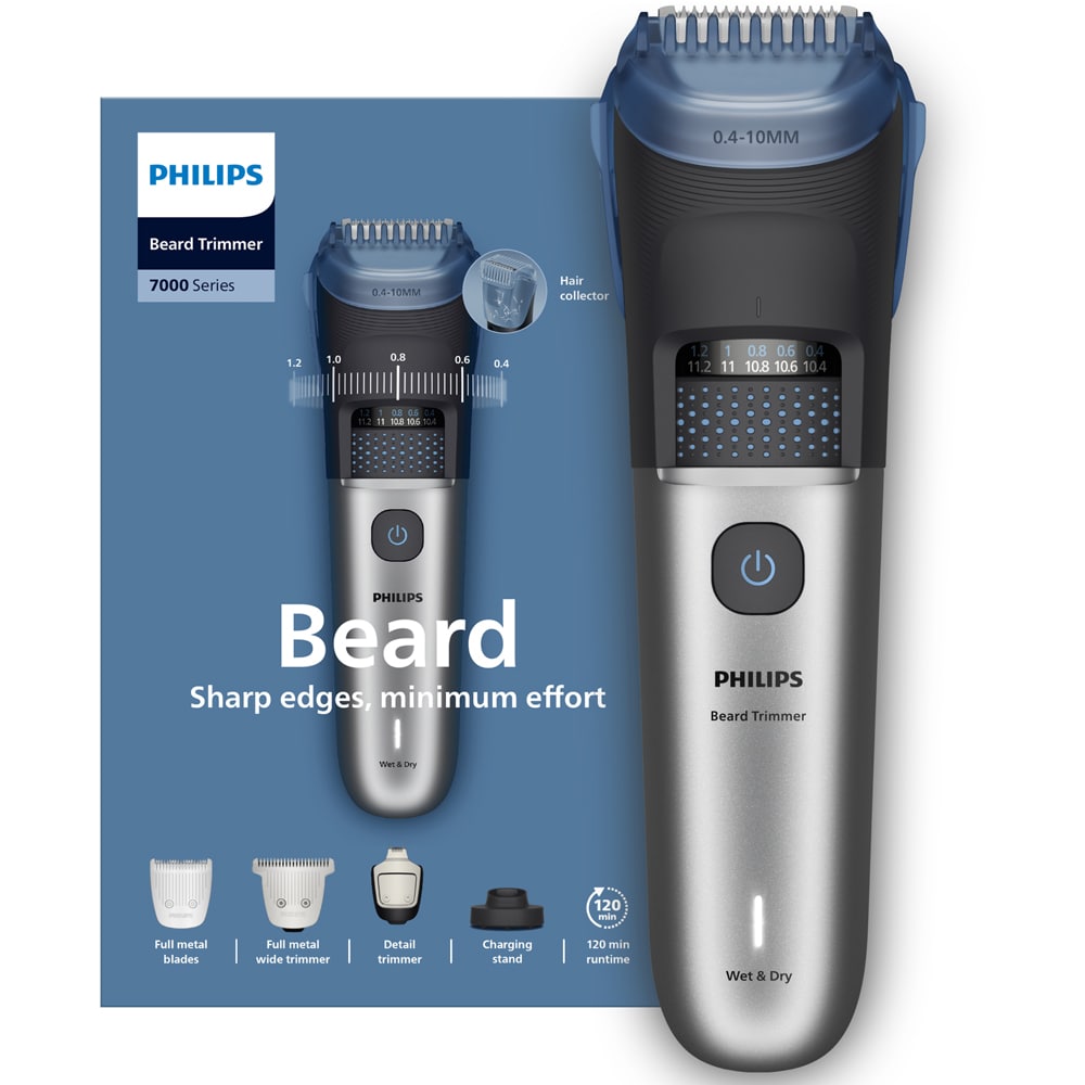 Aparat de tuns barba PHILIPS Series 7000 BT7670/15, acumulator, autonomie 120 min, gri